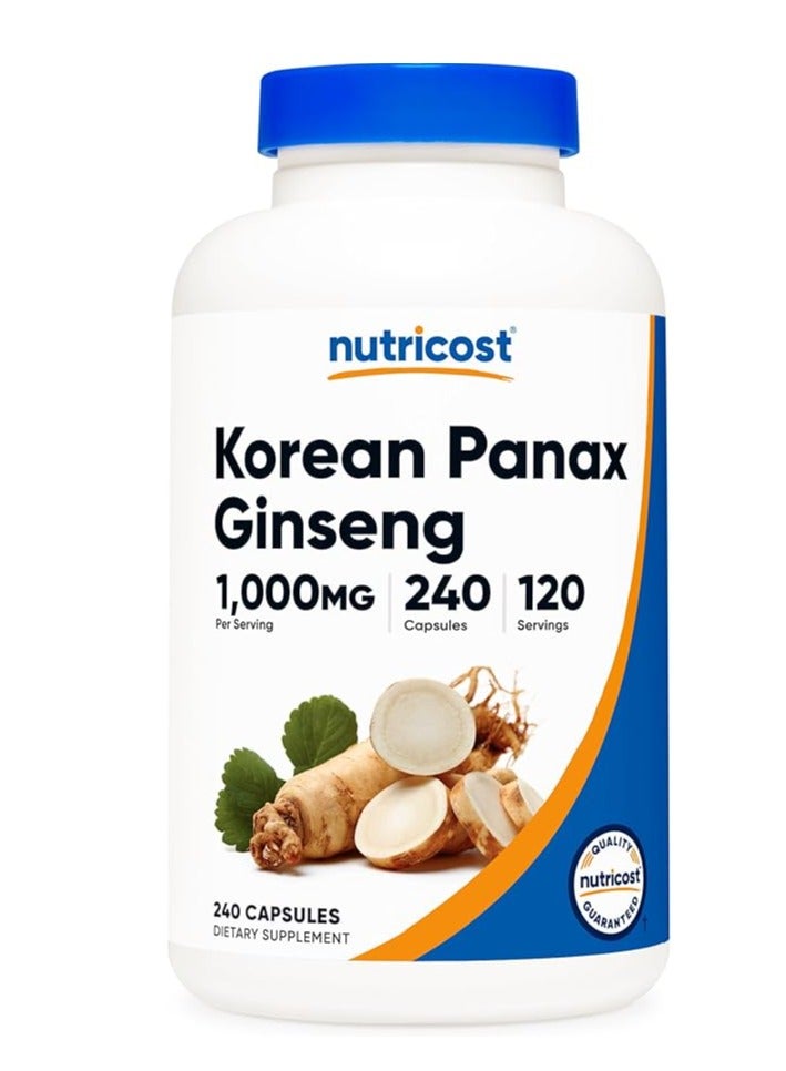 Nutricost Nutricost Korean Ginseng 1000mg Serving, 240 Capsules - 500mg Per Capsule, 120 Servings - Korean Panax Red Ginseng - Gluten Free & Non-GMO  - Image 1