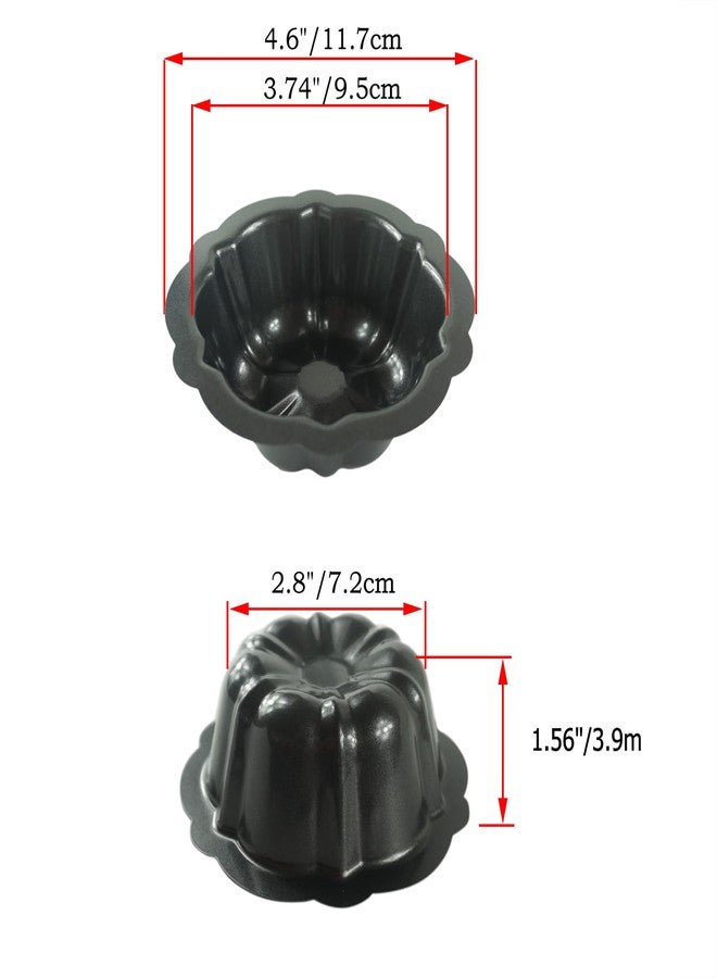 LoveDeal 10 Pack 4 Inch Mini Fluted Cake Pans for Baking, Nonstick Carbon Steel Fluted Cake Pan Set, Oven Baking Small Metal Round Pumpkin Shaped Baking Mold for Cupcake, Muffin, Brownie - Black - Image 2