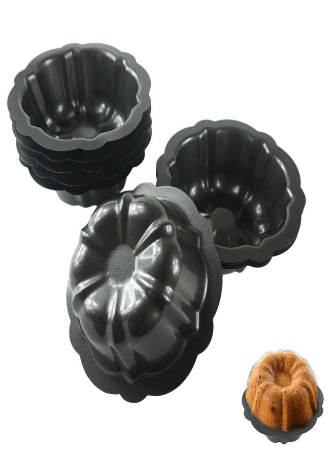 LoveDeal 10 Pack 4 Inch Mini Fluted Cake Pans for Baking, Nonstick Carbon Steel Fluted Cake Pan Set, Oven Baking Small Metal Round Pumpkin Shaped Baking Mold for Cupcake, Muffin, Brownie - Black - Image 4