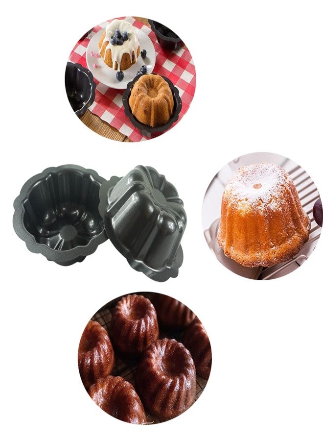 LoveDeal 10 Pack 4 Inch Mini Fluted Cake Pans for Baking, Nonstick Carbon Steel Fluted Cake Pan Set, Oven Baking Small Metal Round Pumpkin Shaped Baking Mold for Cupcake, Muffin, Brownie - Black - Image 3