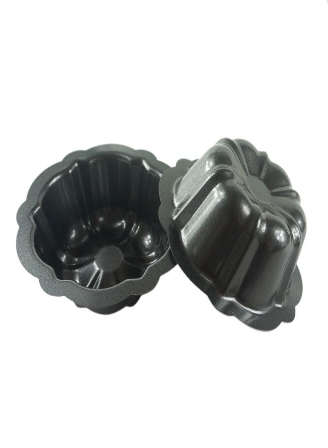 LoveDeal 10 Pack 4 Inch Mini Fluted Cake Pans for Baking, Nonstick Carbon Steel Fluted Cake Pan Set, Oven Baking Small Metal Round Pumpkin Shaped Baking Mold for Cupcake, Muffin, Brownie - Black - Image 5