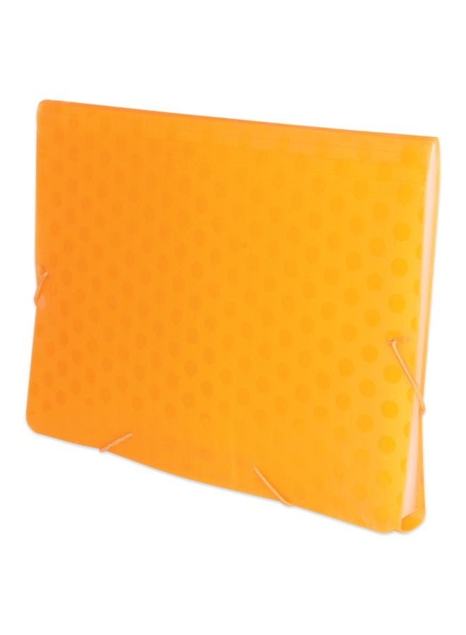 FIS® Expanding File A4, 13 Pockets, Plastic, Elastic Band Lock, Orange, Box of 10 - Image 1