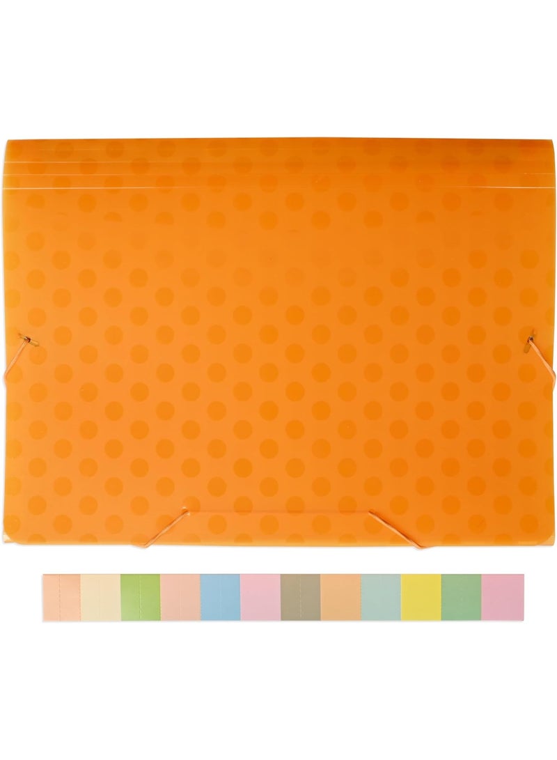FIS® Expanding File, Size A4(210x297mm), Expand Up to 13 Pockets, Plastic Materials with Elastic Band Lock, Box of 10 Pieces, Orange Color-FSPG1302OR - Image 3