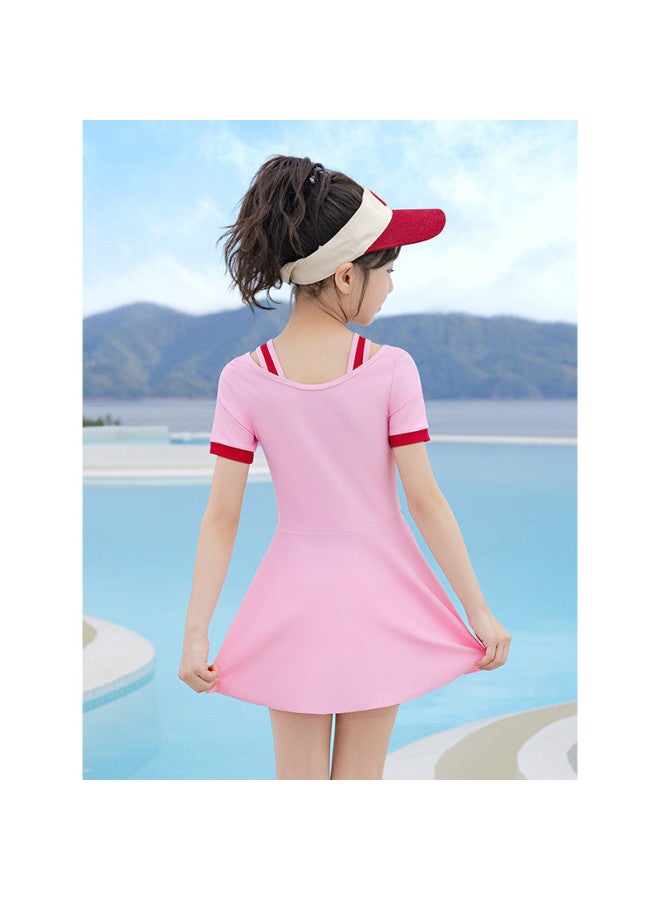 YouYou Children's Swimsuit 2025 New Girls' One-piece Dress Style Swimsuit For Big Kids Casual Hot Spring Swimming Suit - Image 3