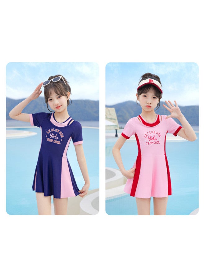 YouYou Children's Swimsuit 2025 New Girls' One-piece Dress Style Swimsuit For Big Kids Casual Hot Spring Swimming Suit - Image 4