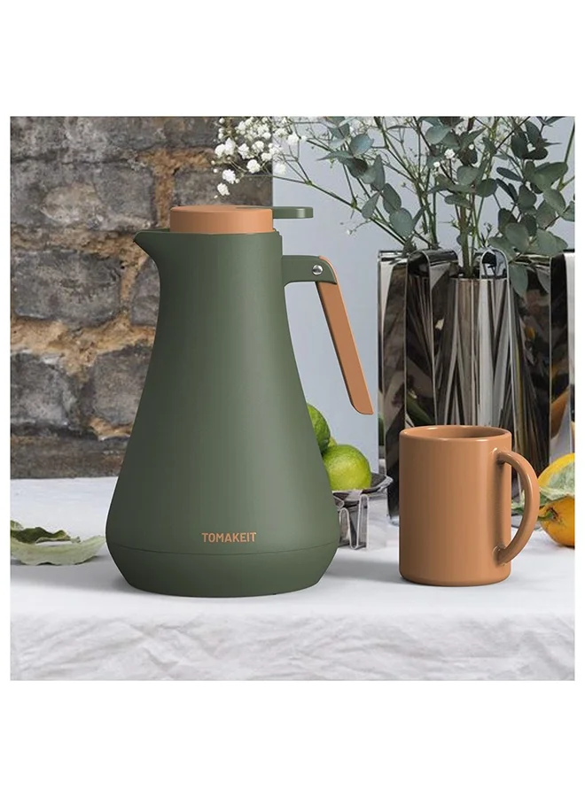 DANUBE HOME Eagle Vacuum Flask Pink Glass Green 1.0 L L 16.7 x W 16.7 x H 27.5 Cm