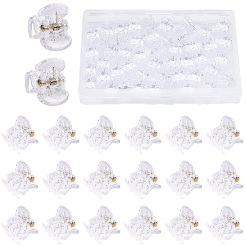 JANYUN 48Pcs Clear Mini Hair Claw Clips for Girls Women Fine Hair Plastic Multifunction Clamp Clips Hair Accessories Gifts