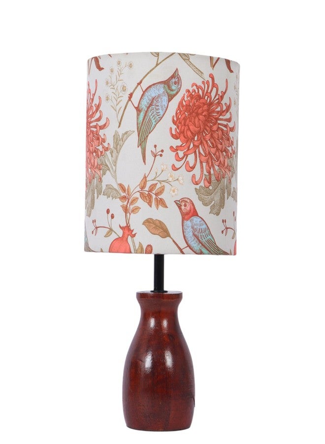 Two Moustaches Birds Pattern Design Table Lamp, Night Lamp for Bedroom, Bedside Lamp, Wooden Table Lamp, Sidelamp for Living Room (13.5 Inches, Wood, Bulb Not Included, Pack of 1) - Image 2