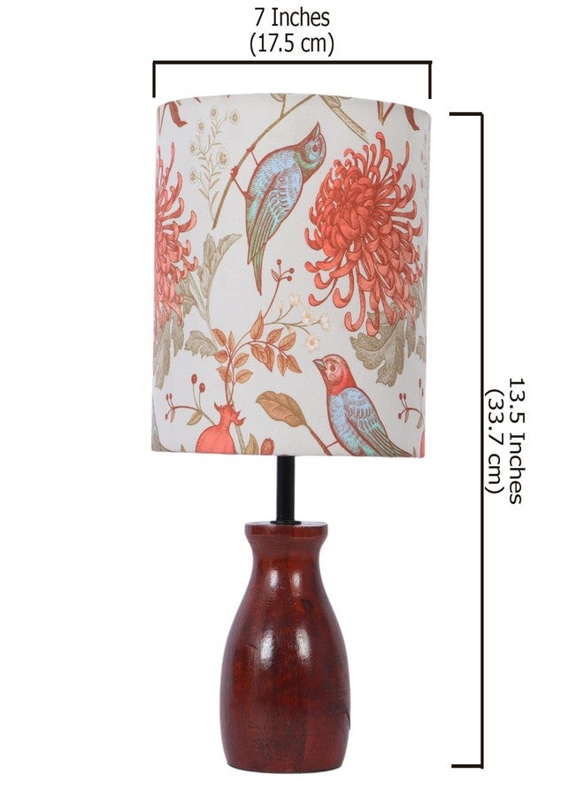 Two Moustaches Birds Pattern Design Table Lamp, Night Lamp for Bedroom, Bedside Lamp, Wooden Table Lamp, Sidelamp for Living Room (13.5 Inches, Wood, Bulb Not Included, Pack of 1) - Image 5