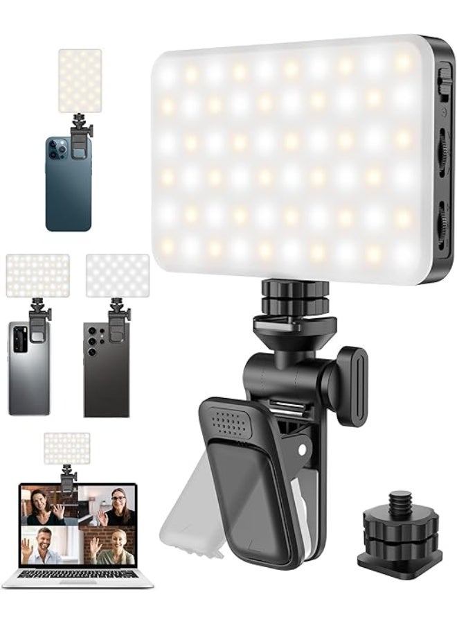 Mobile LED Video Light Clip – Multi-Function Fill Light with Tripod & Microphone for Phone Photography & Video - Image 1