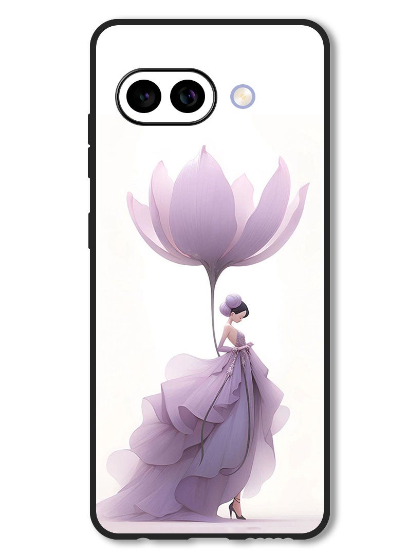 Theodor Case Compatible with Google Pixel 9A Protection Shockproof Bumper Cover Women Flower - Image 1