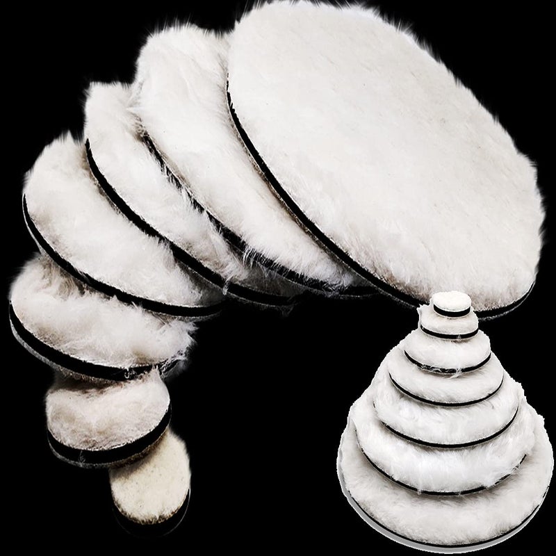 DIY Crafts Fur Felt Pad Only Backing Pad Nut Wool Polishers Polishing Clean Buffing Pad Bonnet for Furniture Car Paint 1-7"inch Self Adhesive (Fur Felt Pad Only) (1 Pc, 3" inch Fur Felt Pad Only) - Image 1