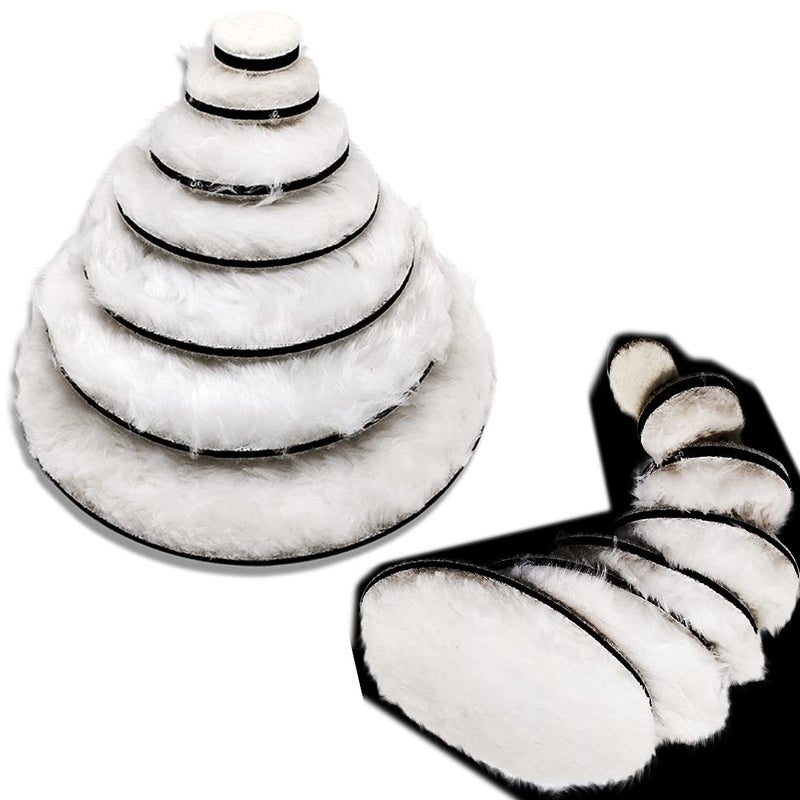 DIY Crafts Fur Felt Pad Only Backing Pad Nut Wool Polishers Polishing Clean Buffing Pad Bonnet for Furniture Car Paint 1-7"inch Self Adhesive (Fur Felt Pad Only) (1 Pc, 3" inch Fur Felt Pad Only) - Image 2