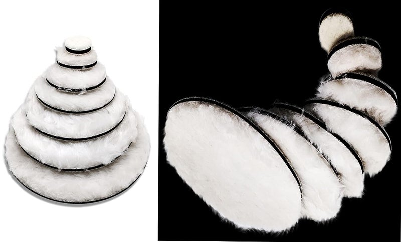 DIY Crafts Fur Felt Pad Only Backing Pad Nut Wool Polishers Polishing Clean Buffing Pad Bonnet for Furniture Car Paint 1-7"inch Self Adhesive (Fur Felt Pad Only) (1 Pc, 3" inch Fur Felt Pad Only) - Image 3