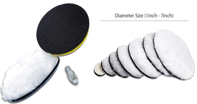 DIY Crafts Fur Felt Pad Only Backing Pad Nut Wool Polishers Polishing Clean Buffing Pad Bonnet for Furniture Car Paint 1-7"inch Self Adhesive (Fur Felt Pad Only) (1 Pc, 3" inch Fur Felt Pad Only) - Image 5