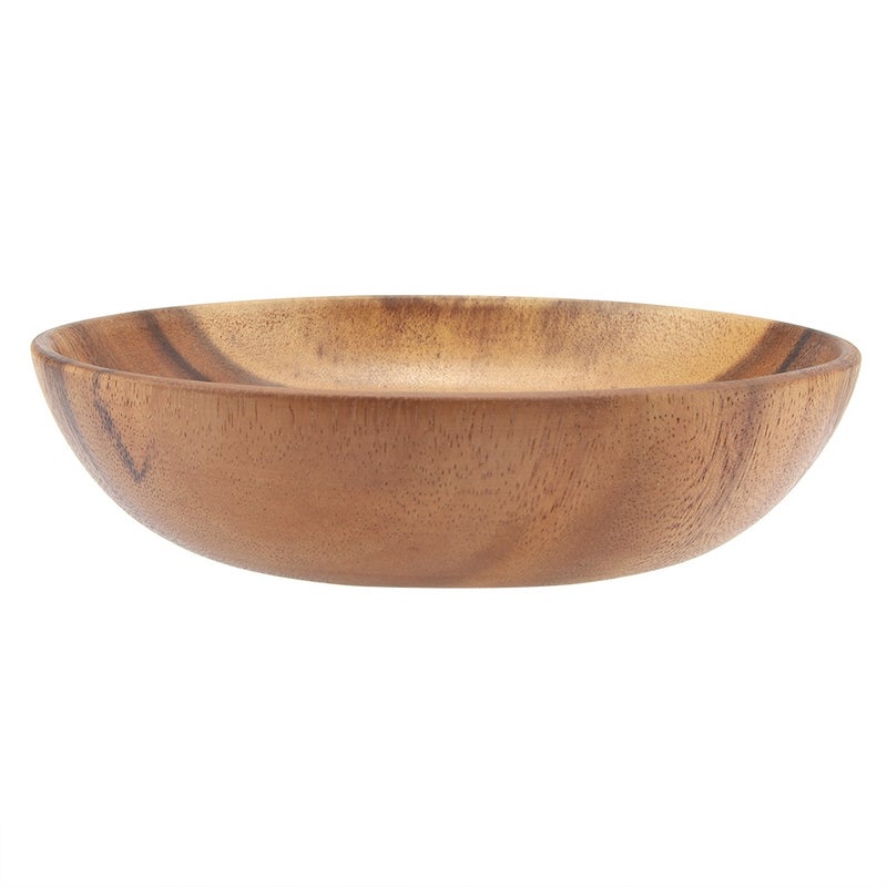 Solid Acacia Wooden Bowl for Salad Soup Rice Hand Made Wooden Bowl Kitchen Utensils (20*4.5cm) - Image 5