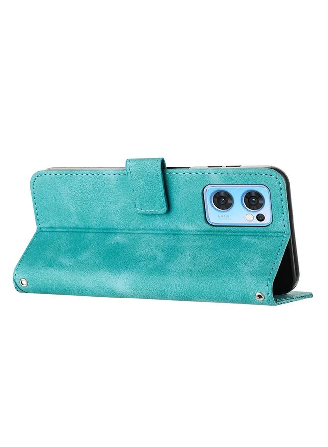 اس-توب جراب هاتف OPPO Reno7 5G Dream Triangle من الجلد مع حبل - Image 4