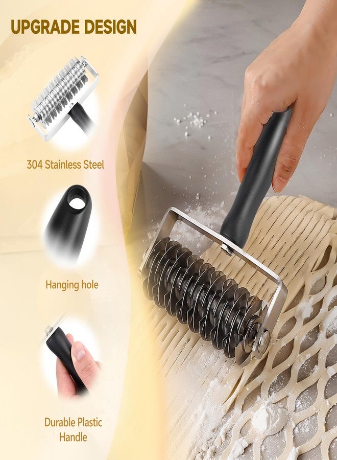 WarmHut Pastry Lattice Roller Cutter - Stainless Steel Professional Dough Lattice Top Pie Pizza Bread Pastry Crust Lattice Roller Cutter wheel - Image 3