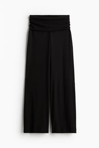 H&M Ribbed Wide-Leg Trousers