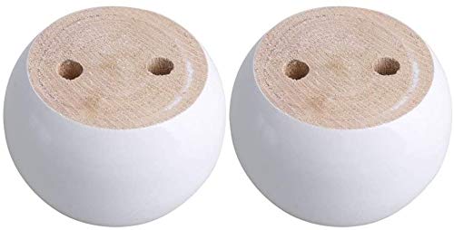 Metany 4Pcs Solid Wood Furniture Legs White Wooden Round Furniture Bun Feet 2"" Tall Replacement Dresser Legs Sofa Cabinet Couch Replacement Legs (White) - Image 2