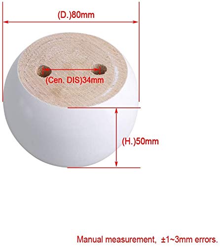 Metany 4Pcs Solid Wood Furniture Legs White Wooden Round Furniture Bun Feet 2"" Tall Replacement Dresser Legs Sofa Cabinet Couch Replacement Legs (White) - Image 5