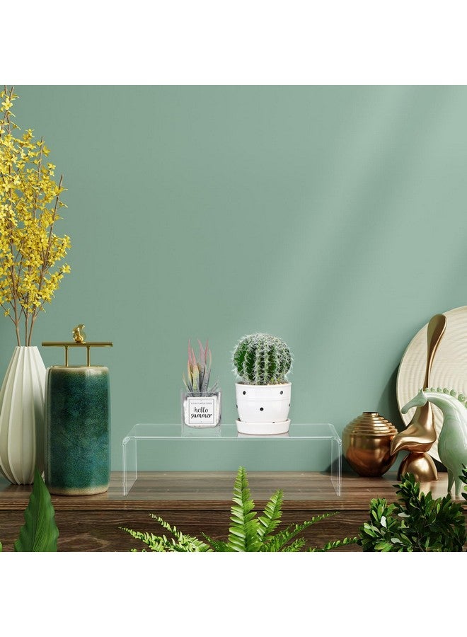 Shellwei 4 Pcs Acrylic Display Stand 12'' x 5'' x 3.3'' Rectangular Clear Cupcake Risers Holder Large Shelf Risers for Figures, Dessert Shelves for Party, Risers Stands for Decoration and Organize - Image 5