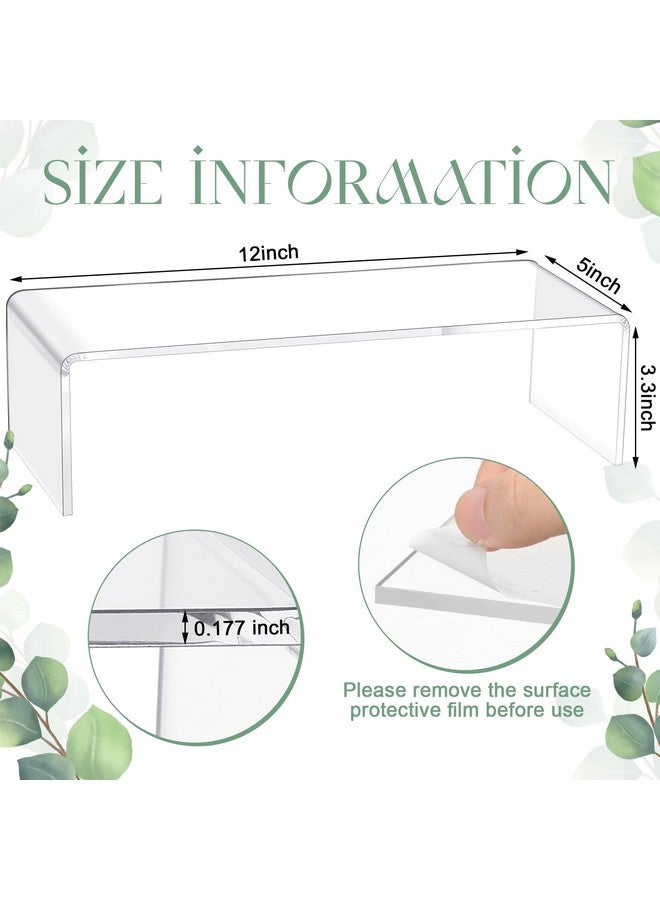 Shellwei 4 Pcs Acrylic Display Stand 12'' x 5'' x 3.3'' Rectangular Clear Cupcake Risers Holder Large Shelf Risers for Figures, Dessert Shelves for Party, Risers Stands for Decoration and Organize - Image 2