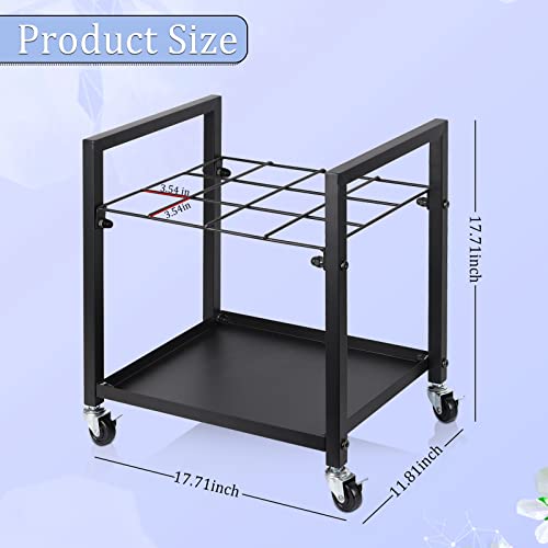 Cathyeen Blueprint Storage Rack Blueprint Holder Metal Blueprint Storage Cart with Wheels 12 Slots Roll File Holder for Home Office School to Storage Blueprint Poster Architectural (Black 12 Slots) - Image 2
