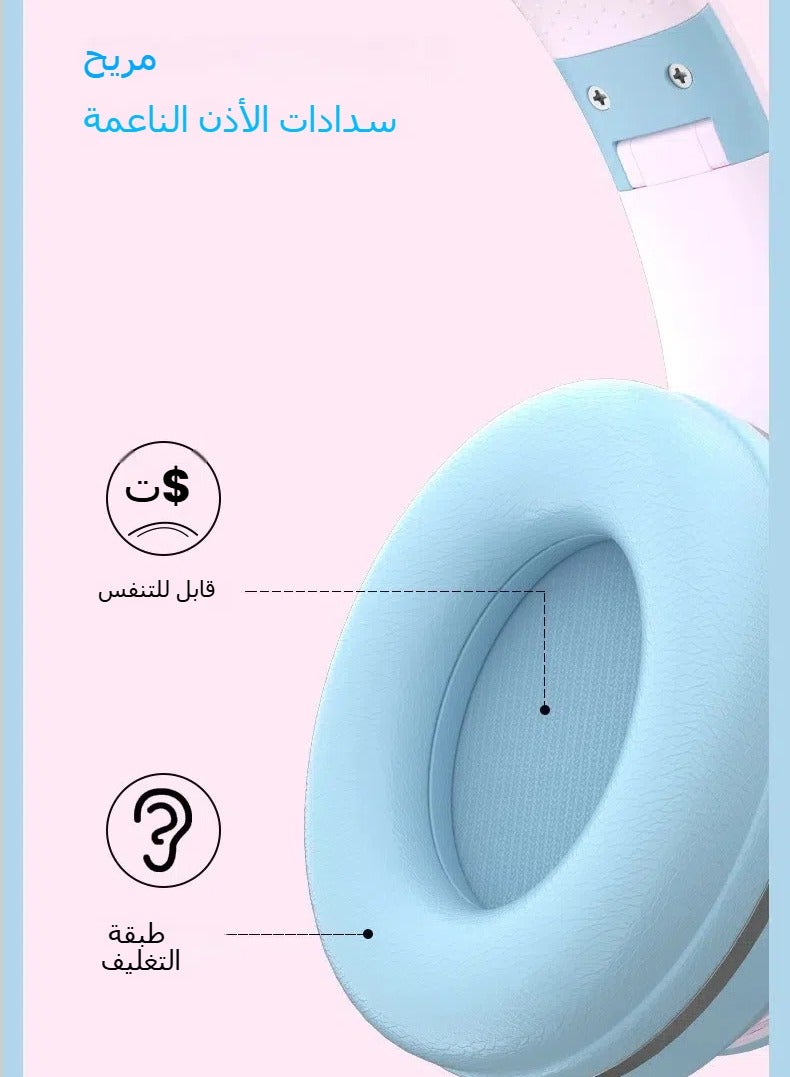 ST89M Gradual change LED cat ear wireless Bluetooth headphones, the perfect integration of fashion appearance and excellent sound quality, open a new trend of music - Image 5