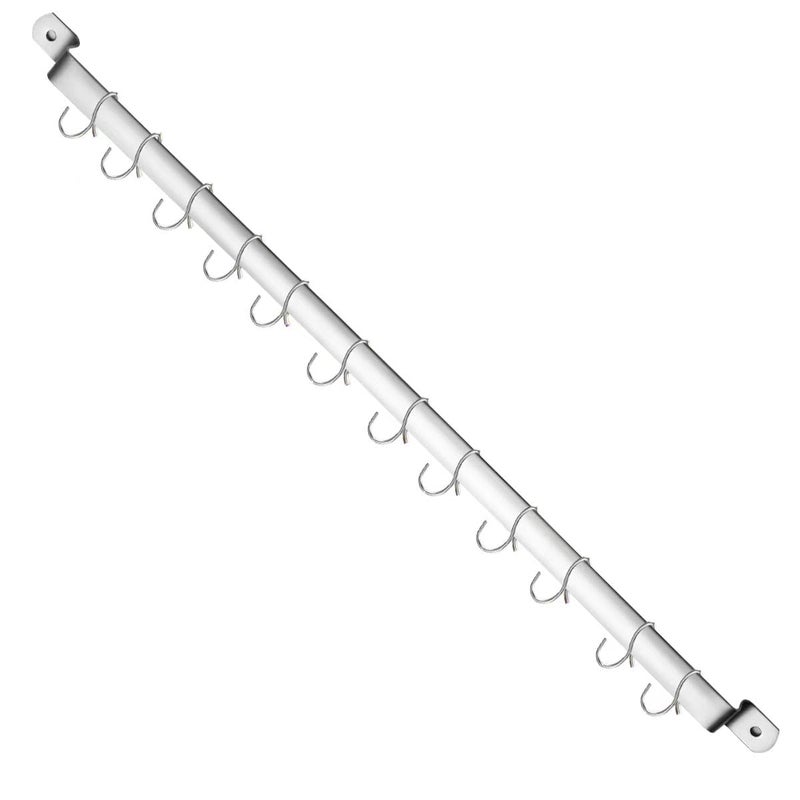 Kyraton Kitchen Utensil Rail Organizer - Wall Mounted Gourmet Rack With 14 Hooks for Hanging Knives, Mugs, Spatulas, Pots and Utensils - Image 1