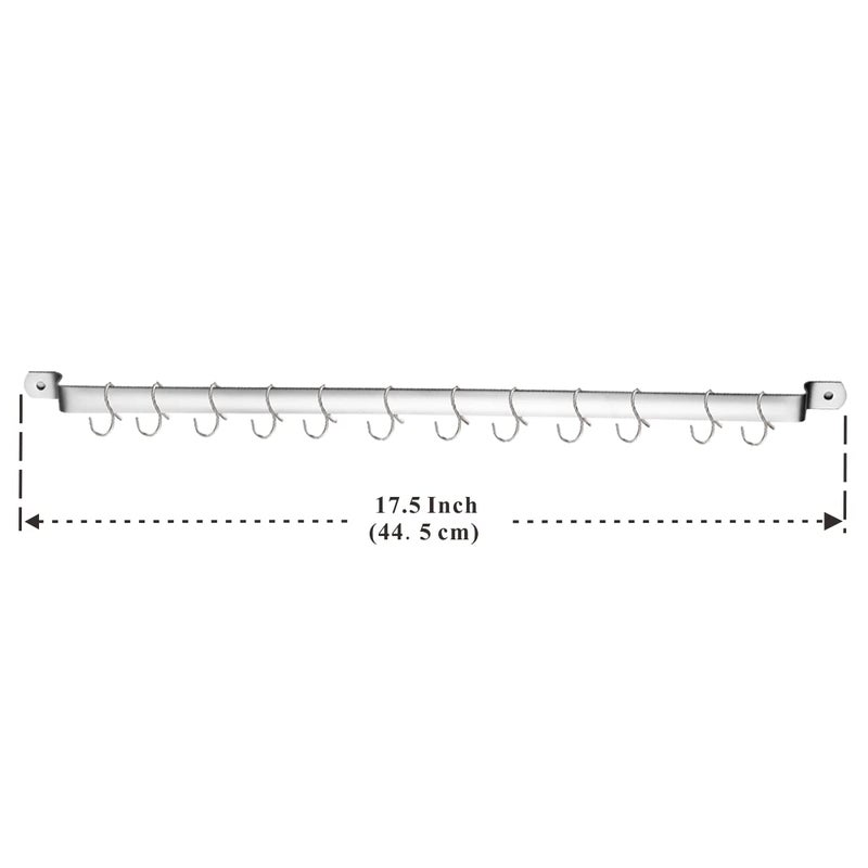 Kyraton Kitchen Utensil Rail Organizer - Wall Mounted Gourmet Rack With 14 Hooks for Hanging Knives, Mugs, Spatulas, Pots and Utensils - Image 2