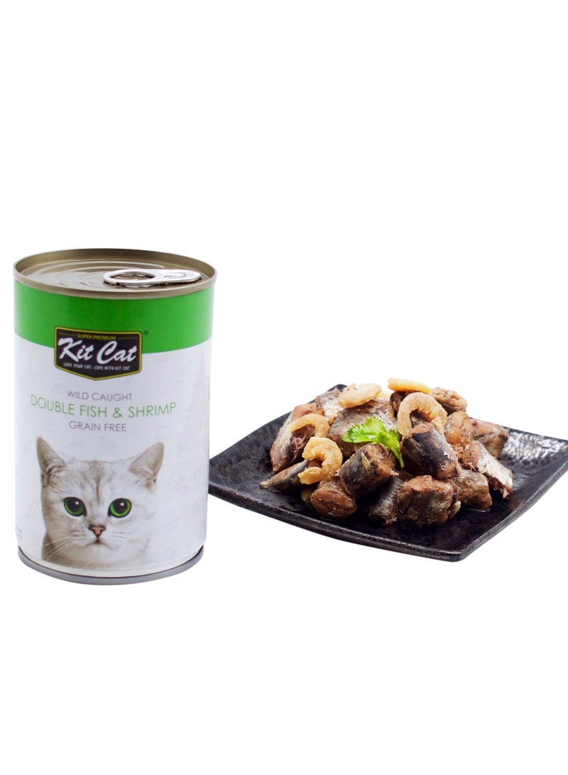 كيت كات وايلد كوت دابل فيش آند شريمب – طعام رطب للقطط - Image 2