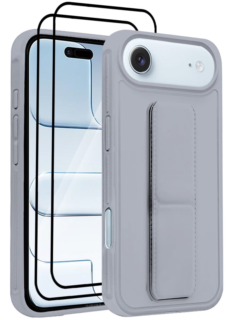 CATANES 3 Packs Premium PU Leather Case for iPhone 17 Air with Stand Function Shockproof and Anti Scratch Finger Grip with Two 3D Screen Protector - Image 1