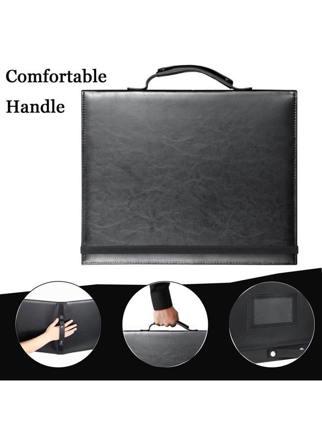 MUQING Large Black Choral Music Folders, 3 Ring Choir Music Binder, PU Choir Music Folder with Hand Strap and Retention Strap for Stage Performance, Piano Playing and Choir Singer - Image 5