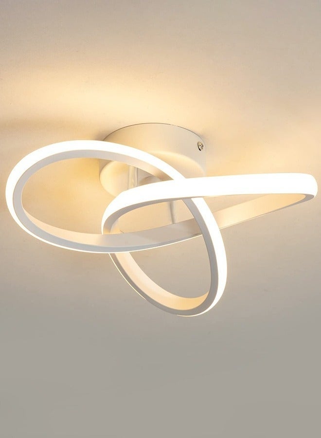 WALALLA Modern LED Ceiling Light Round Geometry Ceiling Lamp Chic Chandelier Tricolor for Hallway Living Room Bedroom 24W Dia 25 cm White - Image 1