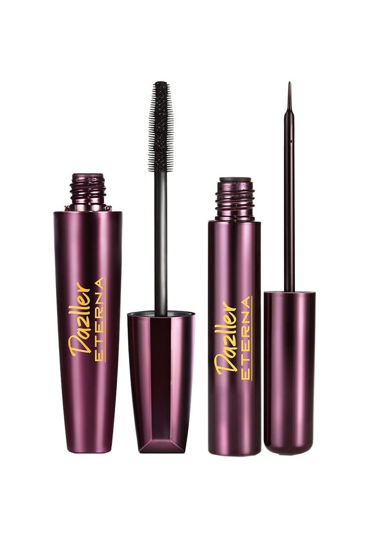 Dazller Eterna Black Eye Combo Mascara 15g Eyeliner 7.5g Matte Finish Water Proof Smudge Proof - Image 1