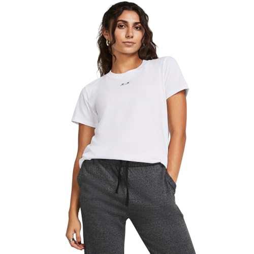 Under Armour Womens Rival Core Short Sleeve T Shirt, (100) White / / Black, Large - Image 5