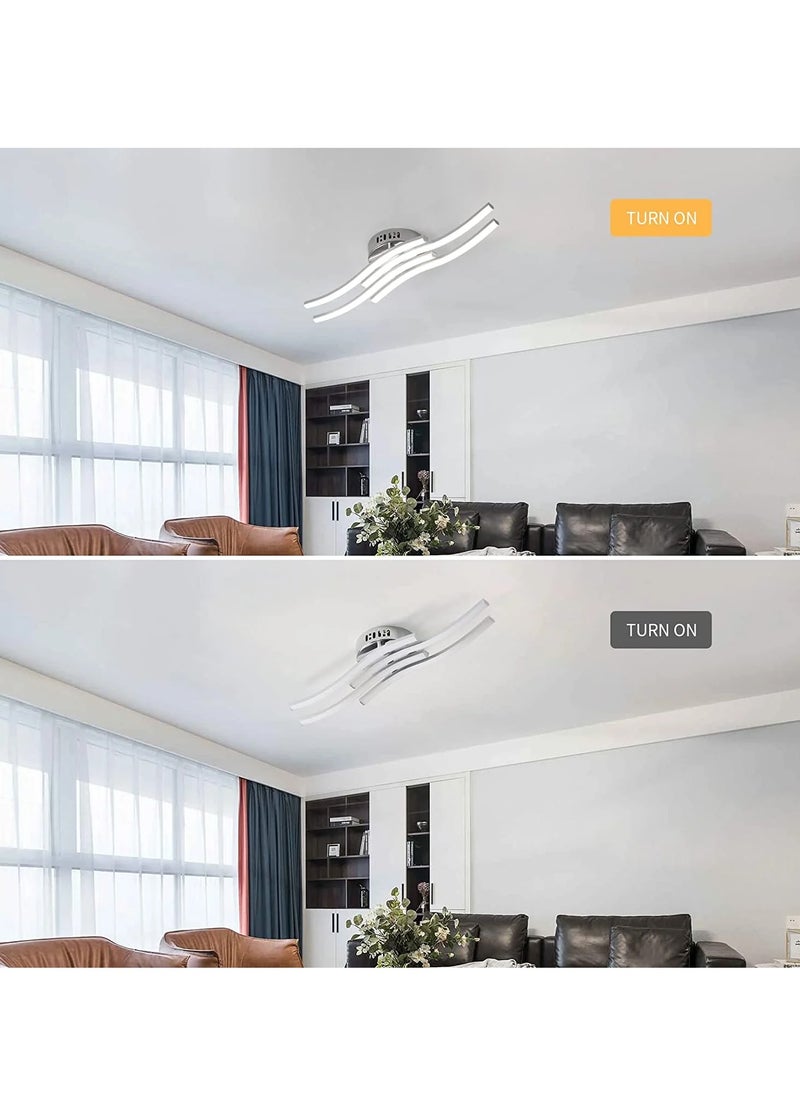 Goeco Wave LED ceiling light silver four parallel 24W 60*14cm white 6000K 220V  - Image 4