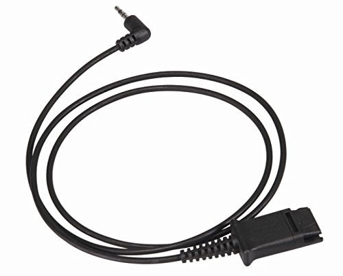 TruVoice 2.5mm Jack to QD Adapter Cable - Compatible with Plantronics, Poly & TruVoice QD Headsets and Connects to - Polycom IP 320, IP321, IP330, IP331, Cisco SPA Phones, AT&T & Cordless Phone with 2.5mm Port - Image 1