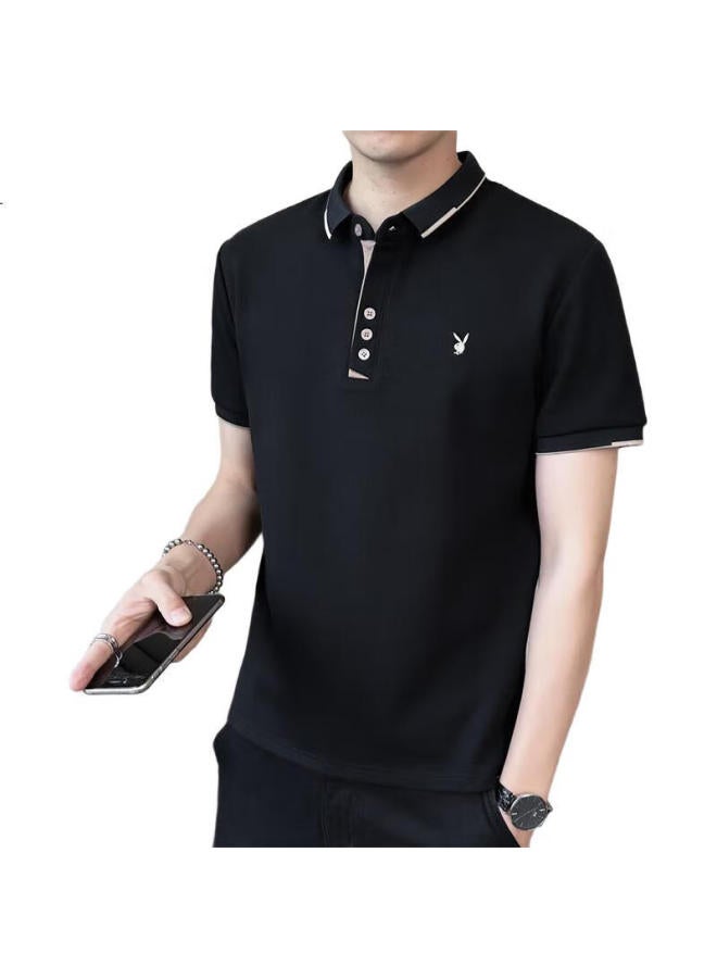 Playboy Men'S Short Sleeve T-Shirt Summer Men'S Polo Undershirt Half Sleeve Men'S Fashion Loose Lapel Top - Image 2