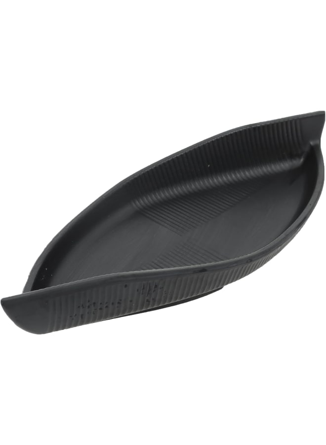 Moments Melamine Oval Plate, 29 Cm Size, Black - Image 1