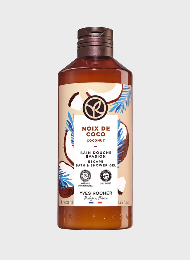 Yves Rocher Bath And Shower Gel Coconut 400 Ml Bottle