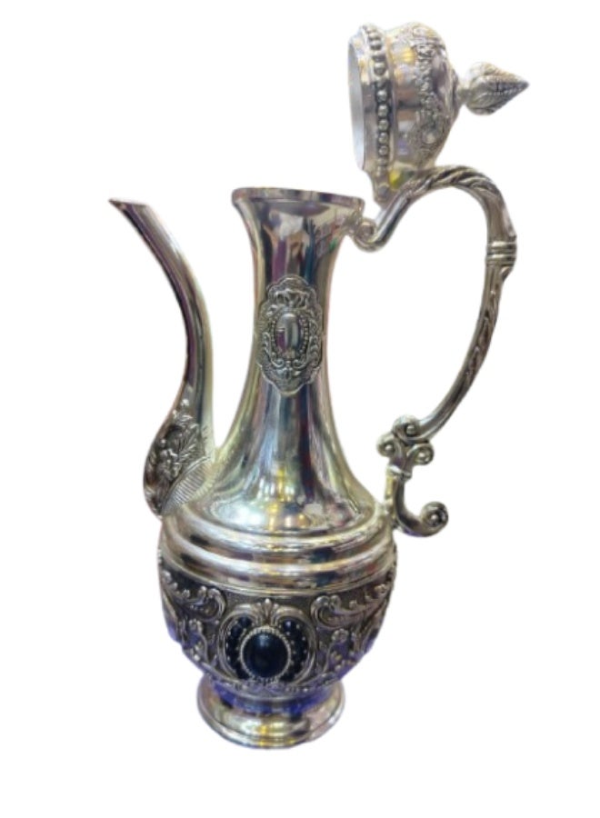 Whynot Luxury Antique Silver Ewer with Black Gem – Vintage Decorative Pitcher - Image 2
