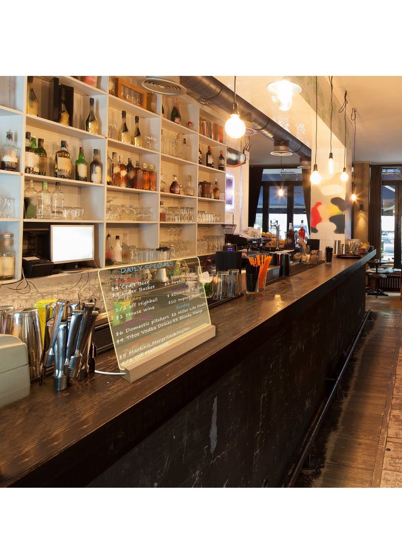 Acrylic Dry Erase Board with LED Light Clear Desktop Whiteboard with Stand for Desk Acrylic Memo Tablet with 12 Markers for Writing (13 X 10") - Image 3