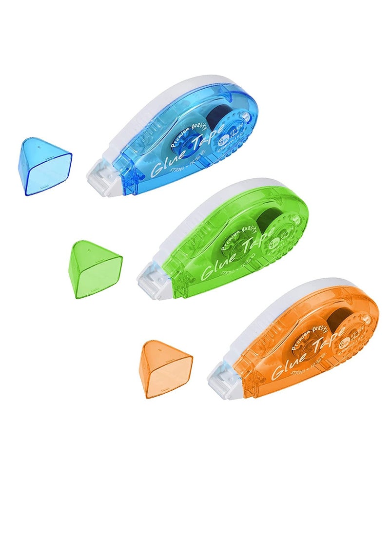 KASTWAVE - Double-Sided Adhesive Scrapbook Runner Tape RollerPermanent Adhesive Dots Roller Applicator Glue Roller Tapes - Great for Home, Office, Crafting Cards Paper 8MM*8MM 3pcs Random Color - Image 1