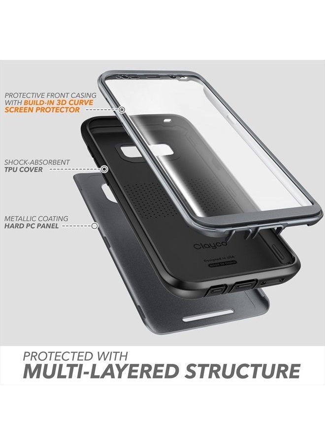 Clayco - Galaxy S8+ Plus Case, [Hera Series] Full-Body Rugged Case with Built-in Screen Protector for Samsung Galaxy S8+ Plus (2017 Release) (Black) - Image 1