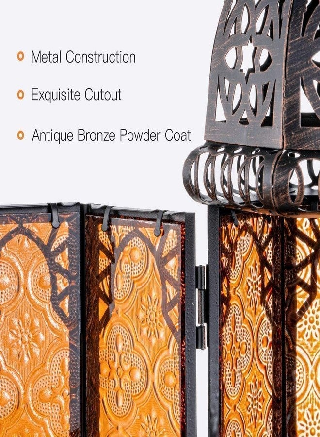 NEEDOMO Ramadan Decorations, 11'' Decorative Moroccan Lanterns For Indoor And Outdoor, Hanging Candle Lantern, Vintage Candle Holder, Decorative Metal Lanterns, Table, Patio, Balcony, - Image 3