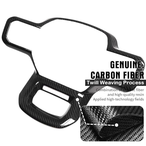 Jogon Real Carbon Fiber Steering Wheel Frame Cover Trim for F150 F-150 Raptor Limited Lariat XL Platinum Off-Road 2021 2022 2023 2024 Steering Bezel Decorative Sticker - Image 4