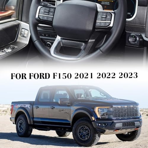 Jogon Real Carbon Fiber Steering Wheel Frame Cover Trim for F150 F-150 Raptor Limited Lariat XL Platinum Off-Road 2021 2022 2023 2024 Steering Bezel Decorative Sticker - Image 3