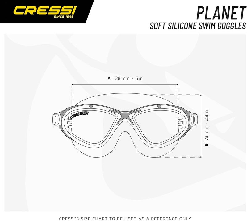 كريسي نظارات سباحة Cressi Planet Goggles - نظارات عالية الجودة للسباحة والحمامات السباحية وسباقات الترياثلون وجميع رياضات المياه، مقاس واحد، للبالغين من كلا الجنسين - Image 5